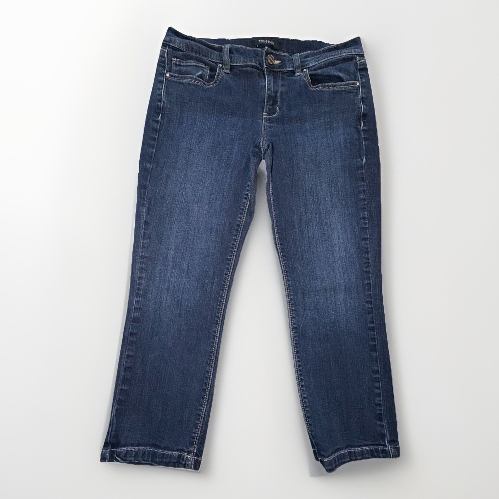 White House Black Market Jeans Slim Crop Noir Women's Size 8 Dark Wash